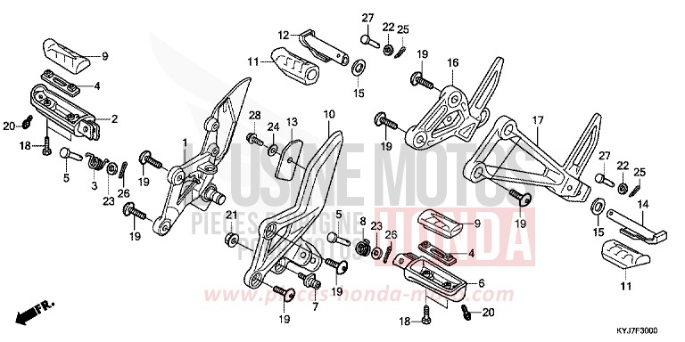 STUFE von CBR250R ABS PEARL HIMALAYAS WHITE (NHA87) von 2013